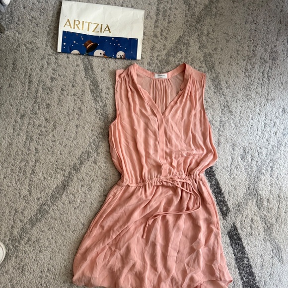 Aritzia Babaton 100% SILK Benedict Dress In Pink Large - Picture 2 of 3